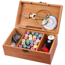 Wooden Sewing Basket/sewing Box With Sewing Kit Accessories - Box For Organizer With Wooden Storage