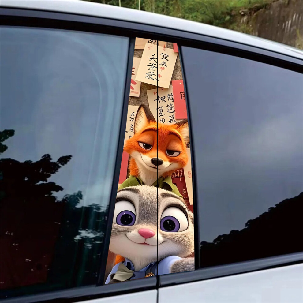 (7#) Cartoon Zootopia Nick Judy Car B-Pillar Protector Sticker 4069369529375
