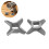 2St Vleesmaler Messen Set Roestvrij Accessoires 5
