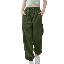 Boys Girls Sweatpants Baggy High Waist-Army Green 13Years