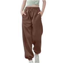 Boys Girls Sweatpants Baggy High Waist Bottom-brown 3Years