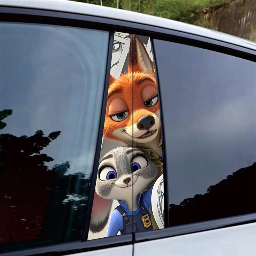(15#) Cartoon Zootopia Nick Judy Car B-Pillar Protector Sticker 4069369529450