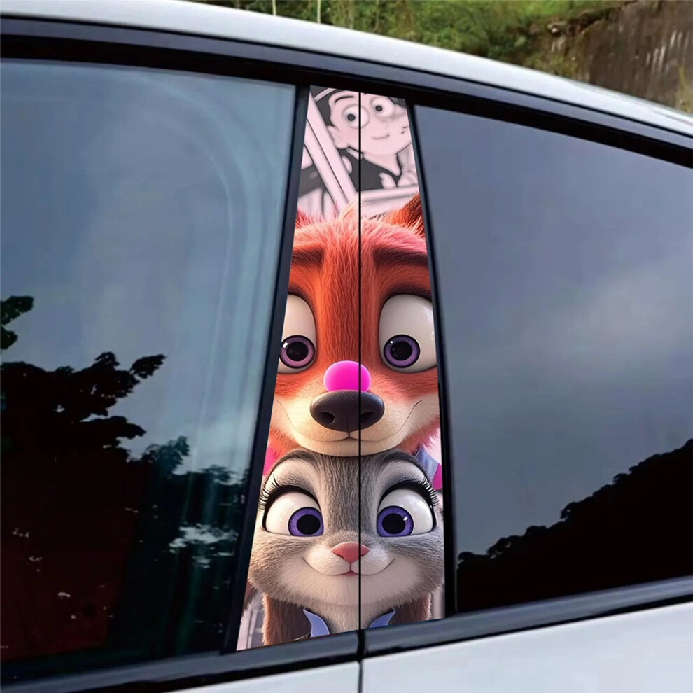 (10#) Cartoon Zootopia Nick Judy Car B-Pillar Protector Sticker 4069369529405