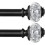 Conjunto de varão telescópico preto para cortina, 7/8" de diâmetro, 48-84 polegadas 1
