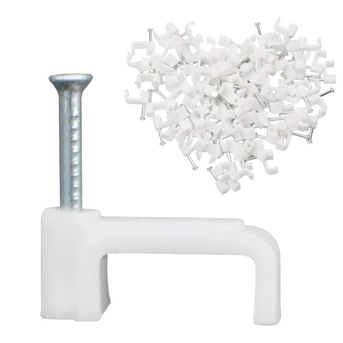 Attaches de câble plates blanches 10 mm – 200 pièces