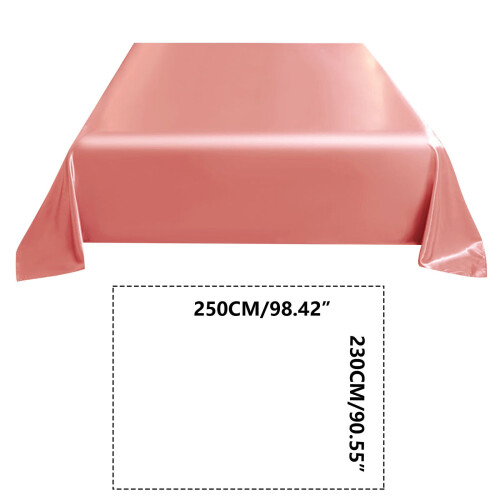 Ensemble de draps en satin de soie glacée, format queen, rose corail 2