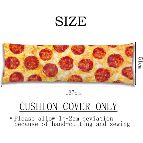 Capa para almofada de corpo em formato de pizza, 50x137cm (20x54 polegadas), com zíper. 1