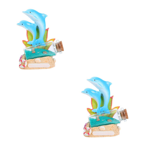 2Pièces Figurines En Résine Bouteilles Sable Décor Océan 1