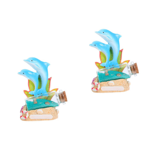 2Pièces Figurines En Résine Bouteilles Sable Décor Océan 2