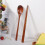 Juego de cuchara y palillos de madera con mango largo 3