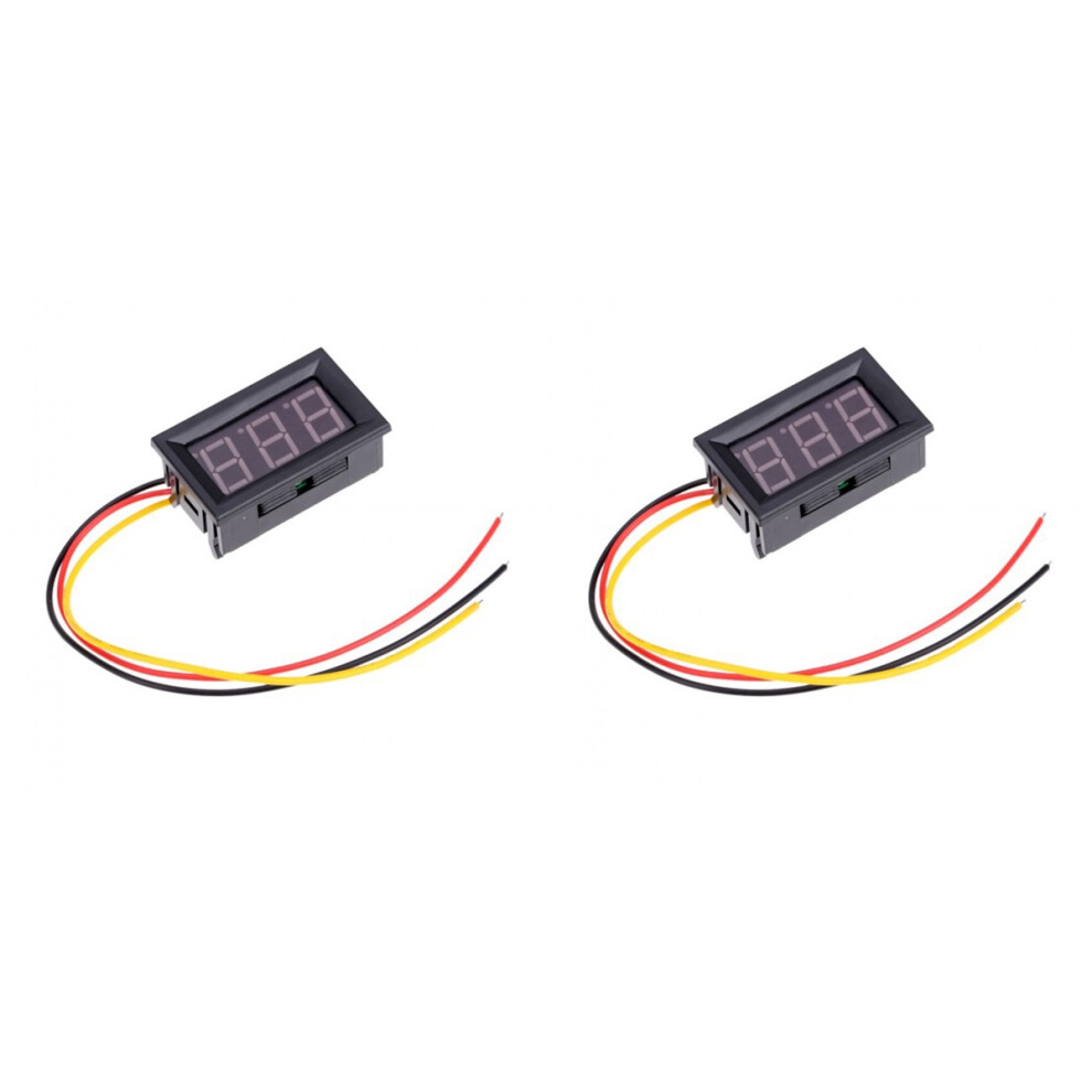 2Pcs Digital Lcd Voltmeter For Accurate Dc Voltage Measurement Black 3762516902380