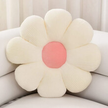 Housse de coussin en microfibre peluche blanche Ă motif floral 40 x 40 cm