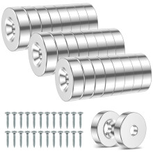 Neodym-Bechermagnete mit Senkbohrung, 24 Stück