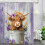 Κουρτίνα ντους Highland Cow Μωβ με φλοράλ στιλ Western 4