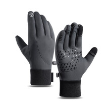 New Waterproof, Windproof, and Warm Fleece Gloves with-Gray L