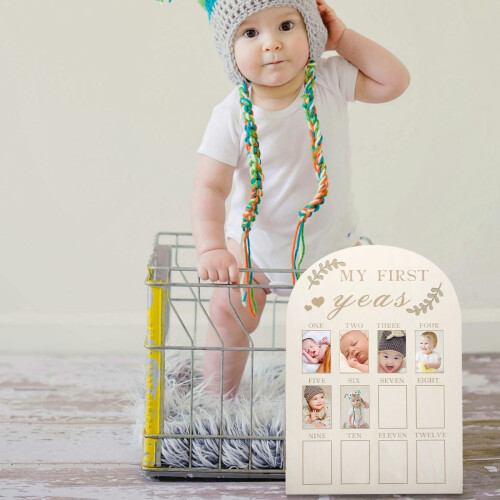 Fráma Grianghraf Adhmaid do Leanbh Céad Bhliain