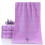 Serviette visage en coton à rayures brodées lavande 1