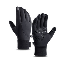 New Waterproof, Windproof, and Warm Fleece Gloves with-Black L