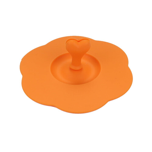Capac de cană de cafea din silicon în formă de inimă, 10 cm