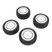 4 Stück 1/10 RC Auto Räder Gummi schwarzes Profil 88 mm