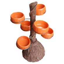 Bandeja de aperitivos con forma de escoba de calabaza – Plegable de 3 niveles para fiestas