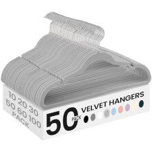 Cintres en velours, lot de 60 avec crochets pivotants et encoches pour les épaules