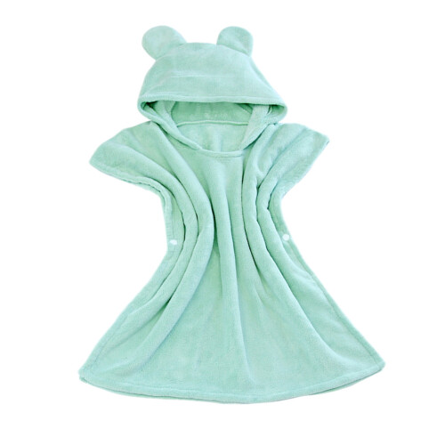 Telo mare con cappuccio per bambini, misto cotone, 70x80 cm