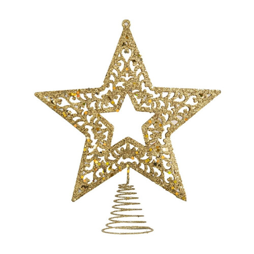 Lighted Iron Star Tree Topper 27x23cm 1