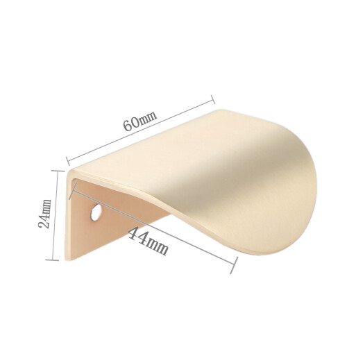 Bouton de meuble en laiton doré en forme de feuille, 40 mm 1