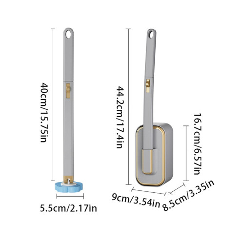 Ensemble de brosses de toilette jetables avec support mural et 30 recharges 1
