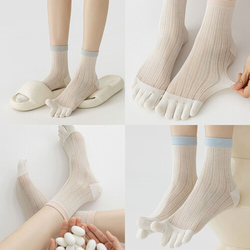 Women Toe Socks Soft FiveToe Lyocell Socks Enhancing With-3 2