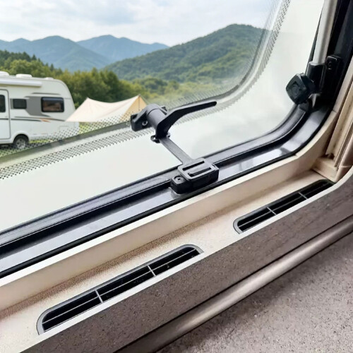 2Pcs Travel Trailer Window Catcher Security Lock Prevents-Black 2