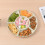 Bandeja redonda de plástico para lanches com compartimentos, verde. 4