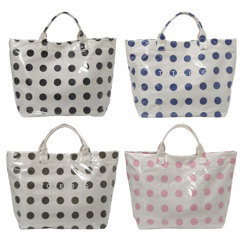Large Capacity PVC Beach Bag With Dot Design Travel Work-Green 2