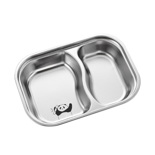 Bandeja de servir com 2 compartimentos em aço inoxidável 304 1