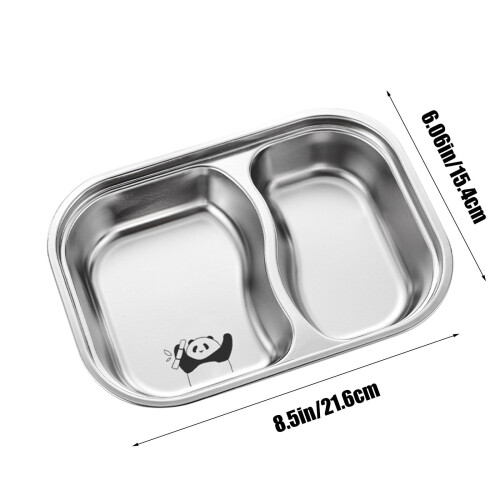 Bandeja de servir com 2 compartimentos em aço inoxidável 304 2