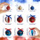 Colorful Hand Painted Ball Decorations Independence Day Themed 3