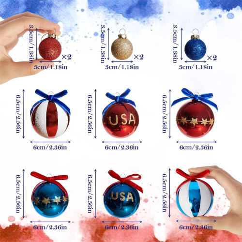 Colorful Hand Painted Ball Decorations Independence Day Themed 2
