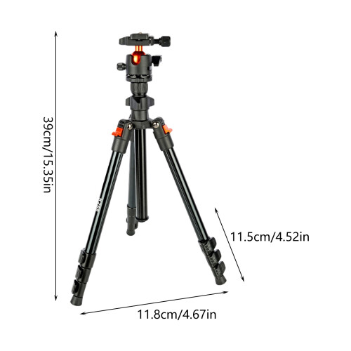 Professional Aluminum Alloy Tripod 163cm Maximumed Height With 2