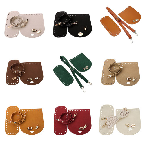 PU Leather Crochet Accessories Pack With Bottom Plate-Khaki 1