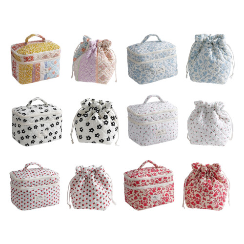 Elegant Printed Makeup Bag With Multiple Compartments-CHE large 1
