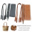 Leather Bag Making Kit,DIY Leather Bag Knitting Set with-Black 5