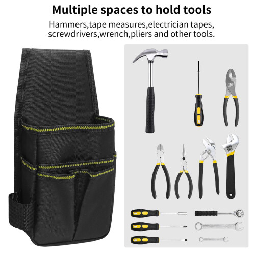 Heavy Duty 600D Fabric Tool Pouch With Multiple Tool Rings And 1