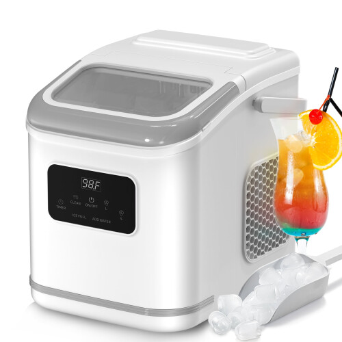 Countertop Ice Maker White 26 lbs/24H LED Timer