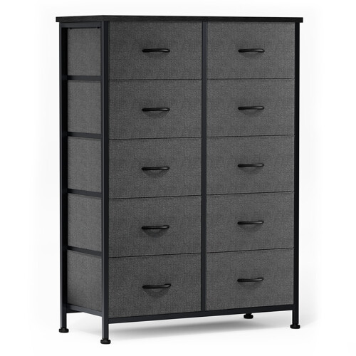 Fabric Storage Cabinet Gray 10-Drawer