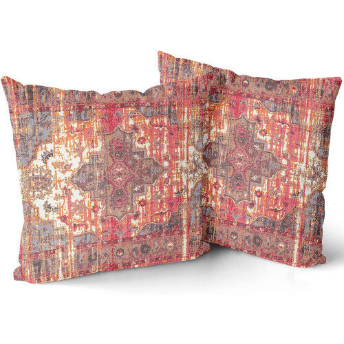 Roströda Boho Örngott 40x40cm Set med 2