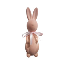 Lot de 6 figurines de lapins pastel floqués avec nœuds.