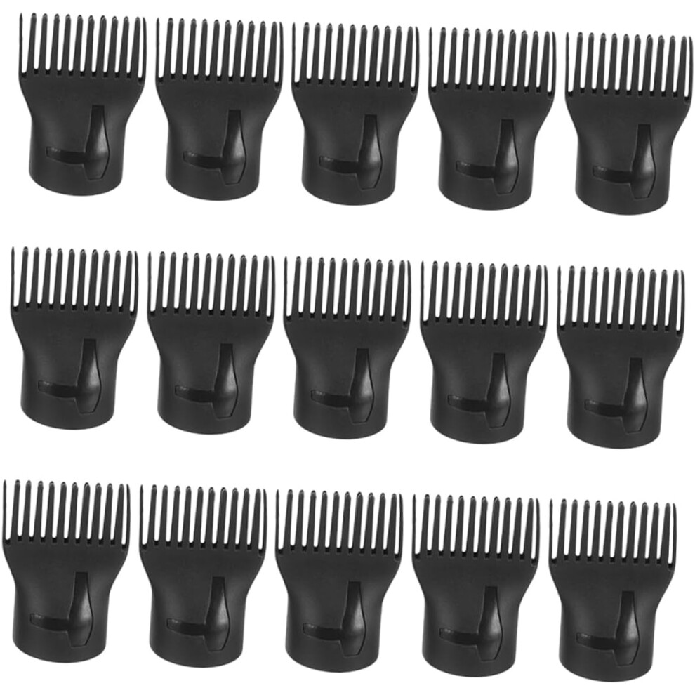 Hkhbjs Black 15Pcs Reusable Blow Dryer Comb Attachments, Lightweight Plastic Hair Dryer Nozzles Resistant To Deformation