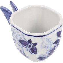 Blaue und weiße Teetasse aus Keramik, chinesische Dekorationstasse für Teeaufguss, für Zuhause oder Büro