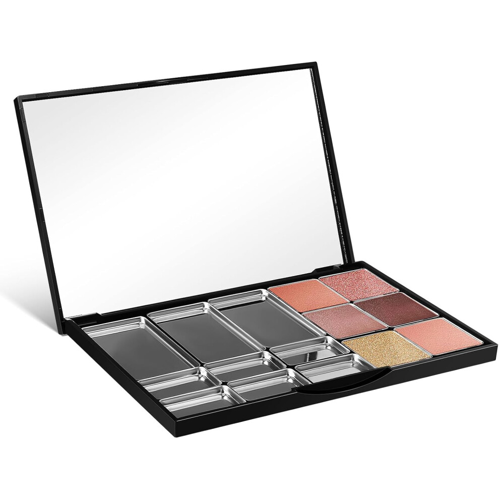 Hkhbjs Magnetic Empty Eyeshadow Palette With Mirror 15.9X10.9x1.5cm Refillable Makeup Case Compact Travel Organizer